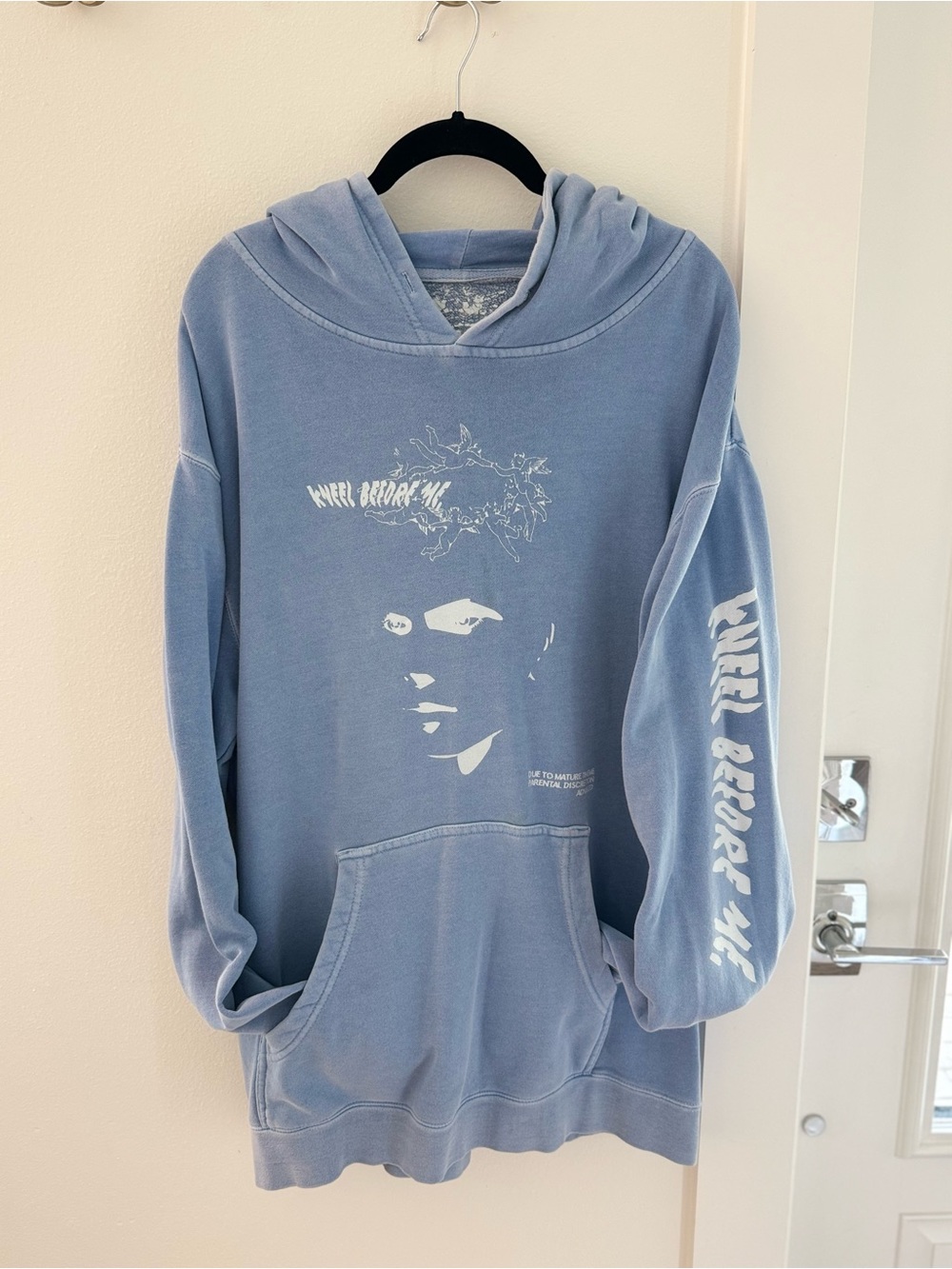 Boy’s Lie Washed Blue Graphic Hoodie Sweatshirt - Unbranded
